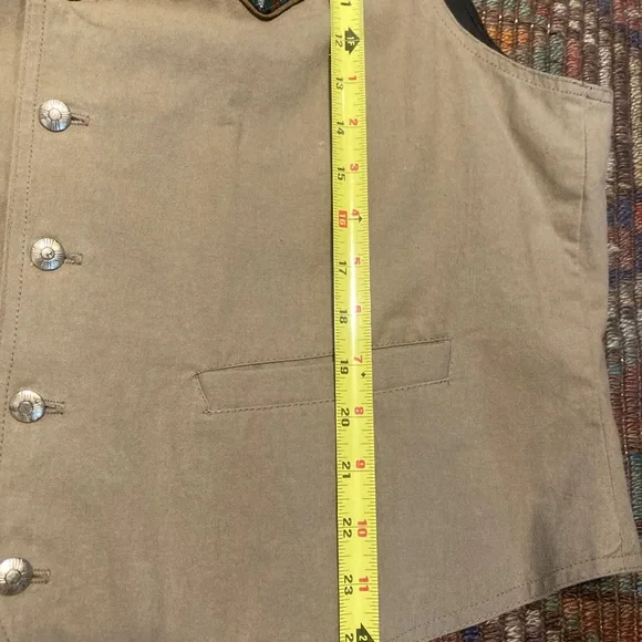 Vintage Pendelton Vest Blanket cotton native american aztec khaki western - Picture 10 of 12